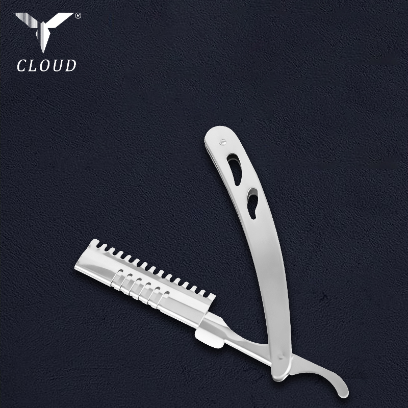 Robuster, gewellter Rasiermessergriff aus Edelstahl