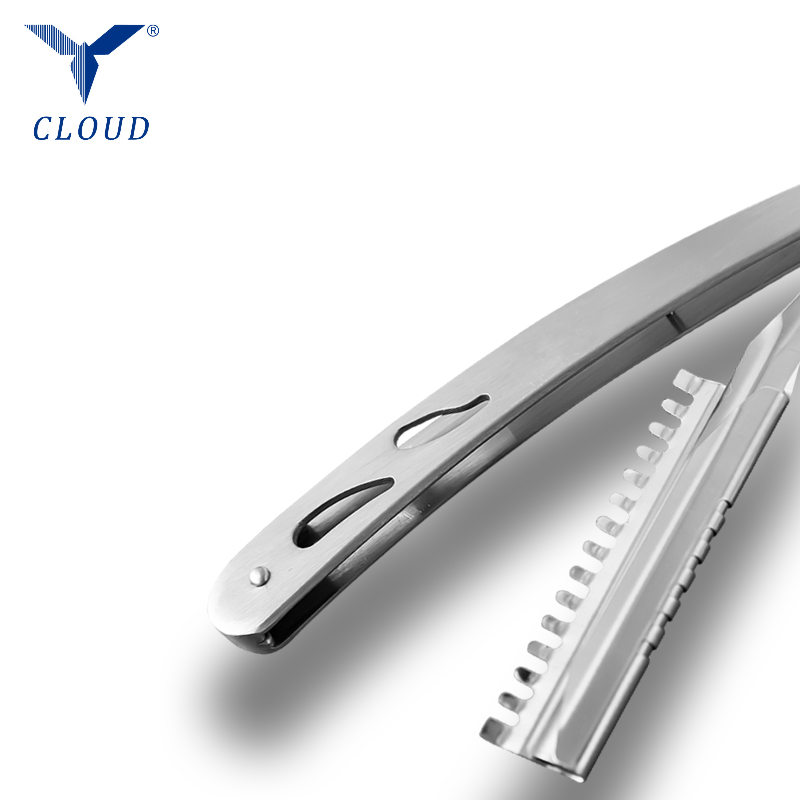 Robuster, gewellter Rasiermessergriff aus Edelstahl