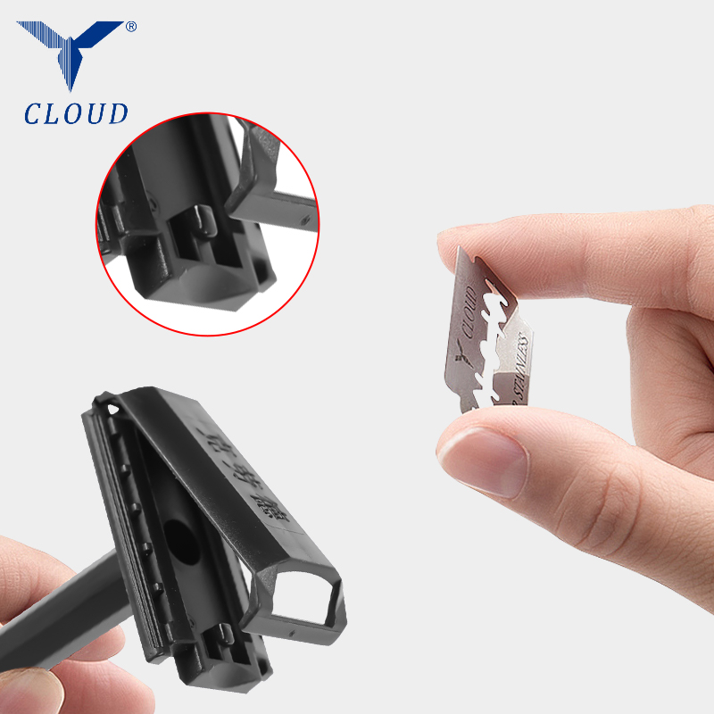 Tragbarer T-förmiger Rasierer aus Kunststoff mit 74 Klingen für die Reise