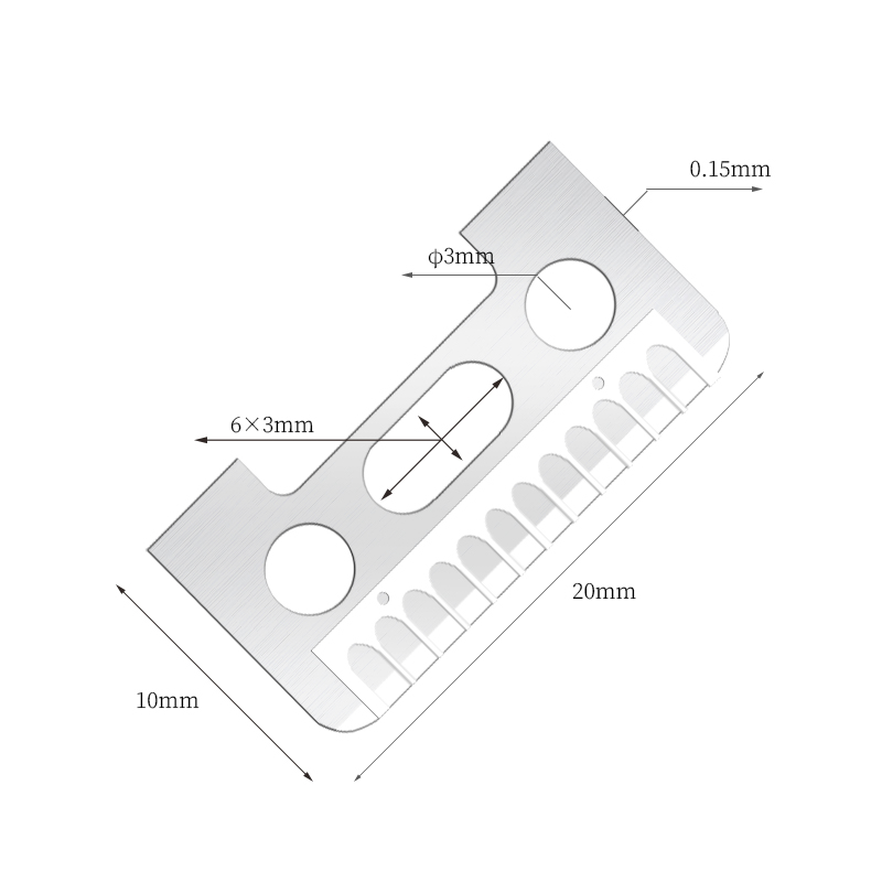 Einseitig schneidende Augenbrauen-Rasierklingen aus Edelstahl